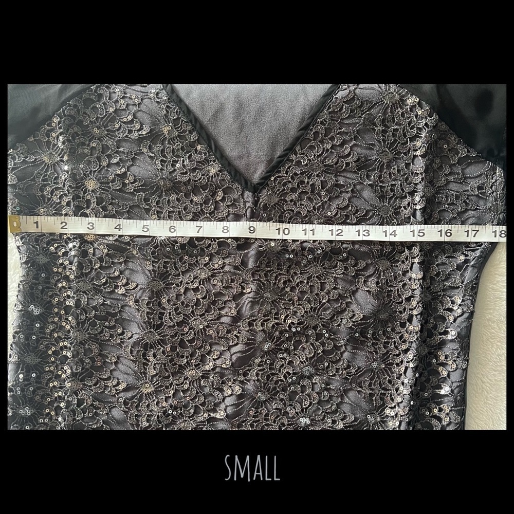 SugarLips Holiday Sequins Short Sleeve Top - Picture 3 of 5